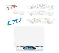 Bloc de dessin LED - Tableau 3D - Planche lumineuse - d'écriture avec peinture fluorescente - Outil d'apprentissage pour traçage créatif - Jouet d'esquisse d'orthographe