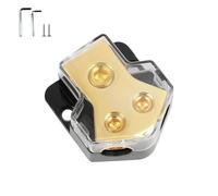 Bloc de Distribution 2 Voies pour Voiture, Bateau et Amplificateurs Audio Stéréo - Séparateur d’Alimentation 1 Entrée 2 Sorties,pour Systèmes Multi-Amplificateurs