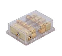 Bloc de Distribution d’Alimentation pour Audio Automobile, Bloc de Connexion à 4 Voies, Distributeur de Masse 1 entrée/4 Sorties avec Porte-fusible 60 A pour système