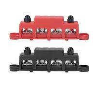 Bloc de Distribution D'¨¦nergie de Barre Omnibus, 2 Pi¨¨ces M8 Vis 4 Bornes Barre Omnibus Max 48 V 250 A 4 Goujons de Puissance Bloc de Jonction Bloc de Jonction de Barre Omnibus
