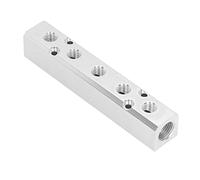 Bloc de Distribution D'air Pneumatique en Aluminium, Port D'alimentation G1/2, Port de Sortie G1/4", Connecteur Rapide de Coupleur D'air, Séparateur de Bloc de Collecteur en Ligne(5 voies)