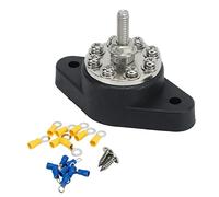 Bloc de distribution d'alimentation 1/4 po M6 à 8 bornes, poteau de jonction universel 12 V - 48 V pour voiture, camping-car, camion et bateau, barre omnibus en acier inoxydable av