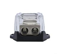 Bloc de distribution d'alimentation à 2 voies en alliage de zinc pour voiture et marine, accepte l'entrée de calibre 0/2/4 et fournit une sortie de calibre 4/8 pour les configurations multi-ampères