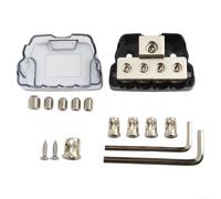 Bloc de distribution d'alimentation audio de voiture 0GA In 4x4GA Out | Entrée 0GA, quatre sorties 4GA, noyau en alliage de zinc, haute capacité de courant, prise en main sécurisée (0GA IN + 4 x