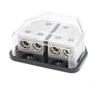 Bloc de distribution d'alimentation audio de voiture 4 voies répartiteur fusible pour amplificateurs véhicules marins avec viroles de fil circuit de protection 15 x 10 x 4 cm (DB19 noir)