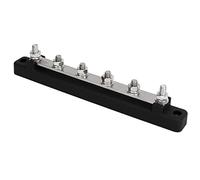 Bloc de Distribution D'énergie de Barre Omnibus à 6 Bornes, Vis M6 DC 12V-48V 150A pour Bateau Automobile (Black)