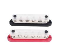 Bloc de Distribution D'énergie M8 300A 12-48V, 2 Pièces, pour Voiture, Bateau, Marine, Bornier de Barre Omnibus en Laiton et Acier Inoxydable