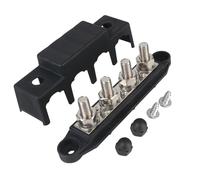 Bloc de distribution d'énergie pour caravane, 4 voies, 48 V, 250 A, barre de bus CC, union électrique pour bateau, camion, accessoires de voiture, boulons M8 M10 pour voitures, RV, bateaux (noir M10)