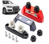 Bloc de distribution d'énergie terminal - Bornier de distribution d'énergie - Barre omnibus M10 avec couvercle, bloc de distribution de borne de batterie, 2 barres omnibus