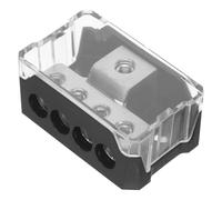 Bloc de Distribution Électrique 1 Entrée 4 Sorties en Alliage de Zinc | Borne de Masse Isolée, pour Amplificateur et Processeur Dsp, Installation Marine ou Automobile