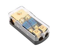 Bloc de Distribution électrique 60 A, séparateur Audio pour Voiture à 1 entrée et 2 Sorties, Porte-fusible de Masse en cuivre pour système d’Amplification stéréo de véhicule, avec