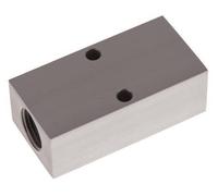 Bloc de distribution en aluminium 2xG 1/2'' x 2xG 1/4'' unilatéral 16 bar