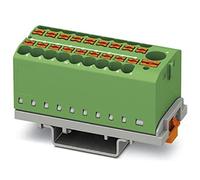 Bloc de distribution PHOENIX CONTACT PTFIX 6/18X2,5-NS35 GN, bloc à orientation verticale et alimentation intégrée, 690 V, 24 A, nombre de connexions 19, section 0,14 mm²-4 mm², 1 pièce