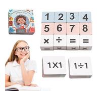 Bloc de division multiplication, jeux de table de mathématiques | Carte flash de division de multiplication de combat à 2 joueurs | Les nombres arithmétiques en bois marquent le jeu de blocs de la