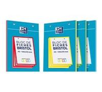 Bloc de fiches bristol, A5, blanc avec cadre coloré