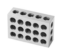Bloc de Fraiseuse en Acier Trempé Contours Plats, 23 Trous, Dimensions 25X50X75 MM, pour Assemblage et Meulage, Serrage Pratique des Pièces