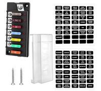 Bloc de fusibles 6 voies 12 V avec indicateur LED - Boîte porte-fusibles automobile étanche pour voiture, camping-car, camion - Panneau de distribution d'énergie à courant élevé 150 A avec vis (B avec
