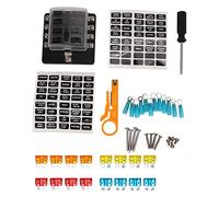 Bloc de fusibles à lame Boîte à fusibles 8 voies 12-32V Bloc de fusibles marins automatiques avec indicateur d'alimentation LED rouge Couvercle de protection Porte-fusibles pour véhicule, voiture, bat
