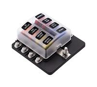 Bloc de fusibles à lame universel 8 voies 12V 32V boîte de support de fusible de voiture interrupteur de connecteur de fusible automatique marin avec voyant LED Câblage de protection