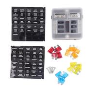 Bloc de fusibles étanche à 6 voies, boîte de fusibles à lames ATC ATO avec indicateur LED, support de fusible automobile et marin 12 V - 24 V pour les circuits électriques de vo