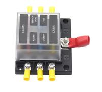 Bloc de Fusibles Marin Étanche 6 Voies 32v 100a pour Automobile | Boîtier de Distribution, Protection de Circuit en Dérivation, Voyant LED de Fusible Défectueux, Bornes 30a