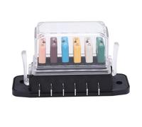 Bloc de fusibles outdoorm 6 voies ATC ATO panneau de bloc de fusibles marins à courant récupérable 5A 10A 15A 20A 25A 30A 28VDC avec couvercle