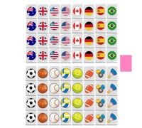 Bloc De Jeu Seaside Escape Mahjong Jeux De Société D'évasion en Bord De Mer De 65 Tues avec Motif De Drapeau, Ensemble De Pièces De Jeu De Mahjong pour Jeux De Société en Famle 2,4x1,6x1,2 Cm