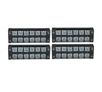 Bloc de Jonction 4 Pcs - Bande Terminale double rangée 45A 600V 3 Positions avec Couvercle transparent - Connectique fiable et anti - poussière pour distribution électrique et (6 bits (4506))