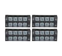 Bloc de Jonction 4 Pcs - Bande Terminale double rangée 45A 600V 3 Positions avec Couvercle transparent - Connectique fiable et anti - poussière pour distribution électrique et (4 bits (4504))