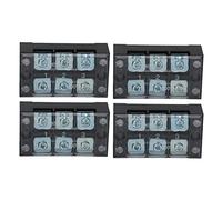 Bloc de Jonction 4 Pcs - Bande Terminale double rangée 45A 600V 3 Positions avec Couvercle transparent - Connectique fiable et anti - poussière pour distribution électrique et (3 bits (4503))