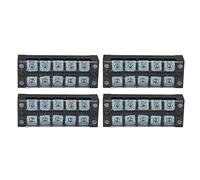 Bloc de Jonction 4 Pcs - Bande Terminale double rangée 45A 600V 3 Positions avec Couvercle transparent - Connectique fiable et anti - poussière pour distribution électrique et (5 bits (4505))