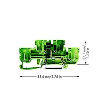 Bloc de jonction à 2 étages pour conducteur de protection WAGO 870-157 5 mm ressort de traction, borne à enficher Affectation