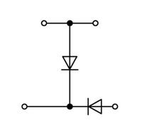 Bloc de jonction à diode à 2 étages WAGO 870-541/281-491 5 mm ressort de traction Affectation: L gris 50 pc(s)