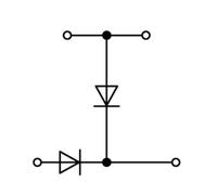 Bloc de jonction à diode à 2 étages WAGO 870-541/281-492 5 mm ressort de traction Affectation: L gris 50 pc(s)