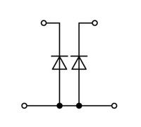 Bloc de jonction à diode à 2 étages WAGO 870-542/281-487 5 mm ressort de traction Affectation: L gris 50 pc(s)