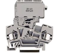 Bloc de jonction à fusibles WAGO 281-611 8 mm ressort de traction Affectation: L gris