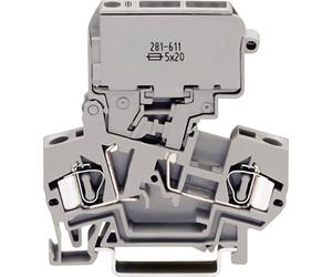Bloc de jonction à fusibles WAGO 281-611 8 mm ressort de traction Affectation: L gris