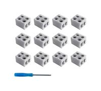 Bloc de jonction en céramique Connecteurs de bande lumineuse Led sans soudure, 2 broches, 8Mm, LED à câbler for bande monochrome 5-24V, 12 pièces