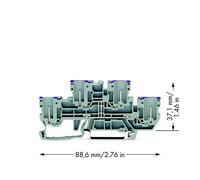 Bloc de jonction traversant à 2 étages WAGO 870-158 5 mm borne à enficher Affectation: L gris 50 pc(s)