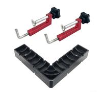 Bloc de localisation à angle droit avec pinces de travail du bois pour un alignement précis à 90 degrés avec construction en métal et plastique (rouge)