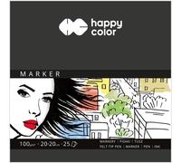 Bloc de marqueurs 20x20cm 100g 25 feuilles Happy Color