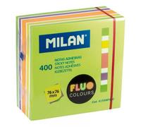 Bloc 400 notes adhésives couleurs Fluo 76 x 76 mm (vert, multicolore)