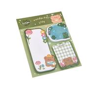 Bloc de notes d'animaux de dessin animé - 60 feuilles - Papier adhésif - Petites pochettes - Pour écrire un journal - Autocollant pour le bureau