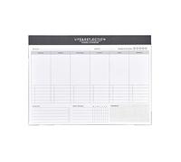 Bloc de notes détachable - Calendrier hebdomadaire - Planificateur mensuel - Feuilles de repas non datées - Bloc-notes de bureau - Bloc-notes détachable