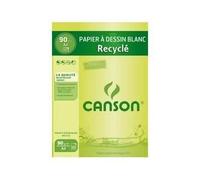 Bloc de papier à dessin - Canson - A4 - Blanc - Recyclé - Grain blanc
