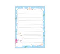 Bloc de papier à lettre A4 ligné à colorier pour filles enfants école lama alpaga rose (1 bloc A4 de 25 feuilles)