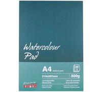 Bloc de papier aquarelle A4, 20 feuilles, 300 g/m² pressé à froid, reliure adhésive unilatérale, comprend de la pâte de coton, du papier épais sans acide pour aquarelle et peinture au crayon de