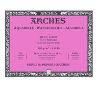 Arches Bloc aquarelle grain satiné 31 x 41 cm 300 g 20 feuilles blanc naturel