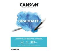 Bloc de papier aquarelle - CANSON - Graduate Aquarelle - 20 feuilles A4 - 250g/m² - Grain fin