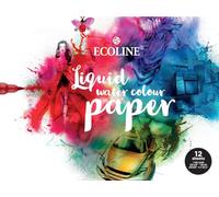 Bloc de papier aquarelle liquide Ecoline, 140lb. Pressage à froid, 12 feuilles, 9.4" x 12.6"